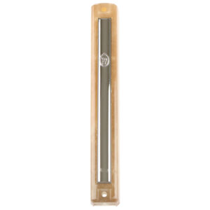 Plastic Mezuzah 12cm Pearled Plaque- With Rubber Cork