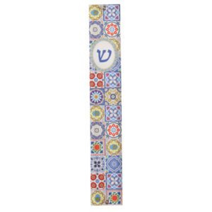 Perspex Mezuzah 10cm with Multicolored Mosaic Print