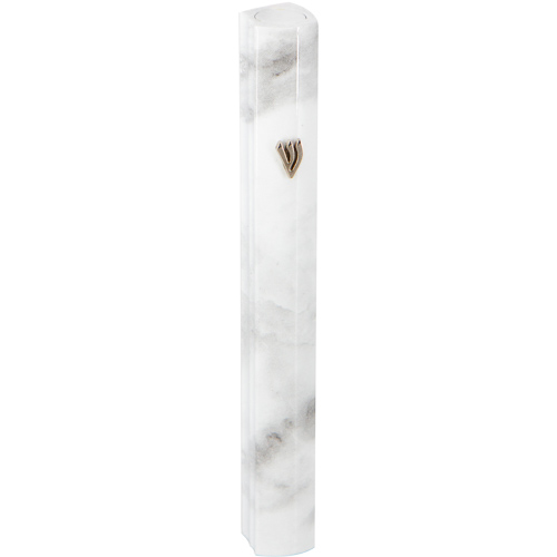 ALUMINUM MEZUZAH 12 CM 3D PAINTED -WHITE MARVEL