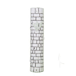 White Stone - Like Polyresin Mezuzah 20 cm - "Kotel Stones" Design with Silicon Cork