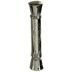 Silver Plastic Mezuzah with  Rubber Cork 15 cm - "Ornaments"