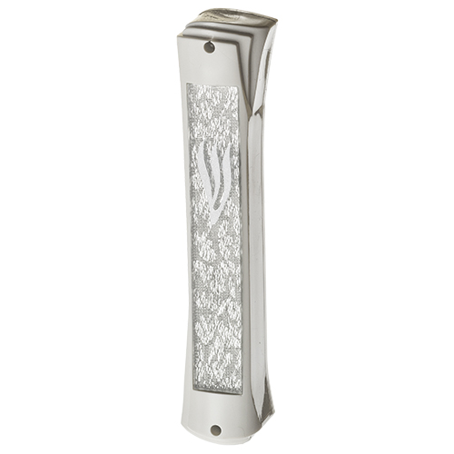 PLASTIC MEZUZAH WHITE 15 CM WITH PERSPEX PLAQUE