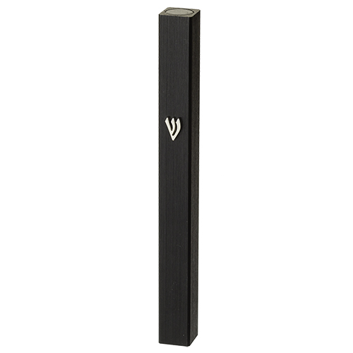 Aluminum Mezuzah 12 cm- Black