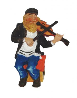Black Polyresin Sits Hassidic Figurine 10 cm - "Fiddler on The Roof"
