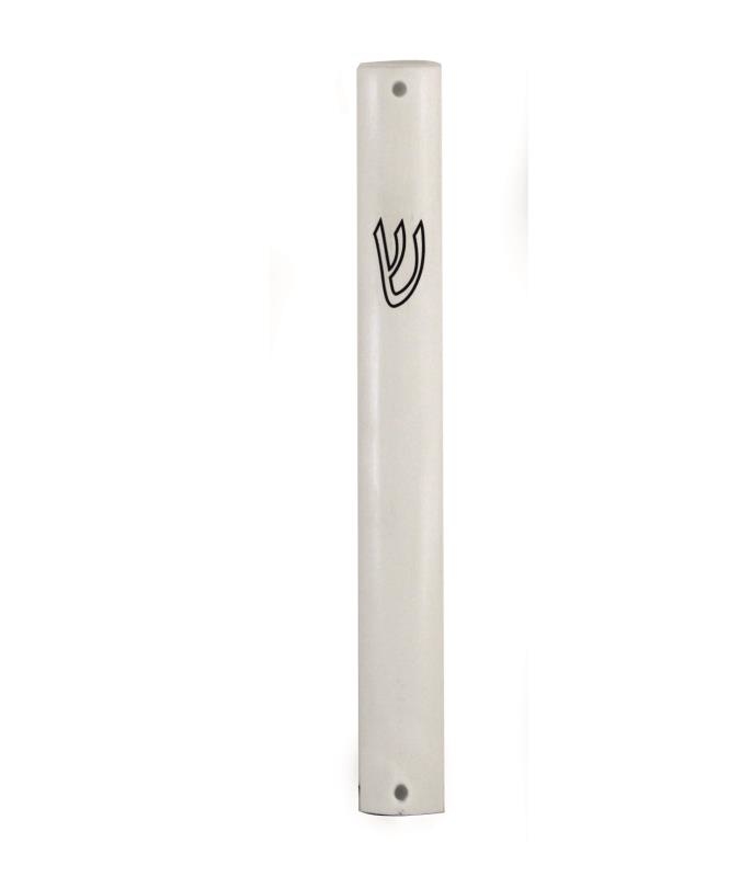 Aluminum Semi- Round Mezuzah 10cm-White