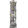 Silvered Polyresin Mezuzah 12 cm- Parchment and Jerusalem design Laid with Stones