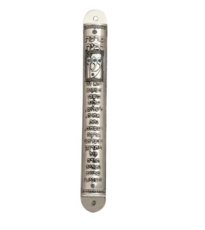 Nickel Mezuzah 12cm- "Blessing for The Home"