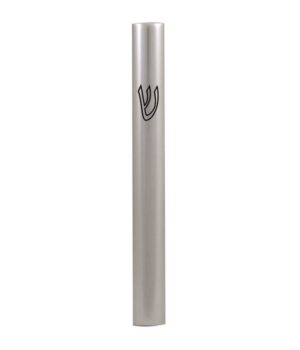 Aluminum Semi- Round Mezuzah 10 cm - Special profile, Shiny Silver