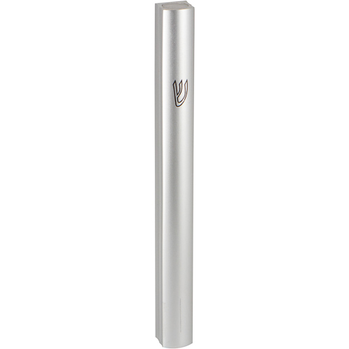 Aluminum Semi- Round Mezuzah 15cm-Silver