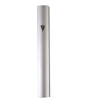 Aluminum Mezuzah 10 cm - Special profile, Matte Silver with Metal "Shin"