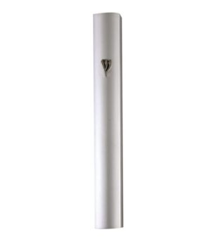 Aluminum Mezuzah 15cm - Special profile, Matte Silver with Metal "Shin"
