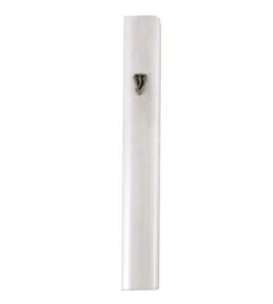 Aluminum Mezuzah 10cm-with Metal White Shin