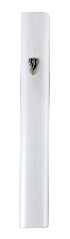 Aluminum Mezuzah 15cm-with Metal White Shin