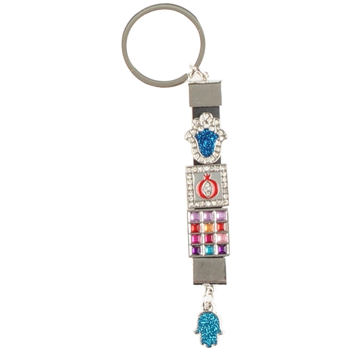 Keychain 9cm- Four Multicolored Amulets