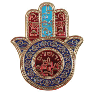 Metal Hamsa Magnet 5cm, Multicolored- English