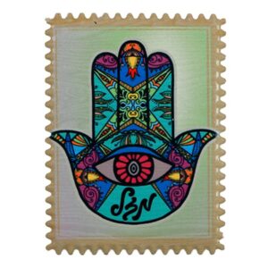 Ceramic Hamsa Magnet 8X6 cm - Mazal