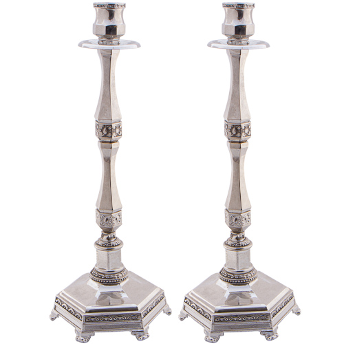 Silver Candlesticks 35cm- Ornate Design