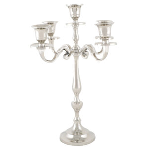 Aluminium 5 Branches Candle Holders 33cm