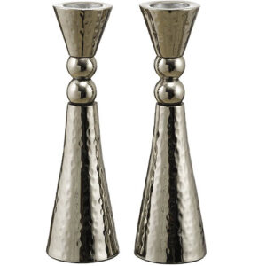 Hammered Aluminum Candlesticks 16cm