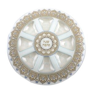 GLASS ROSH HASHANA PLATE 35 CM