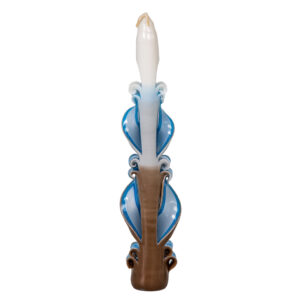 BROWN WAX HAVDALAH CANDLE 21 CM- CARVED