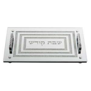 Glass Challah Tray with Legs 45*30cm