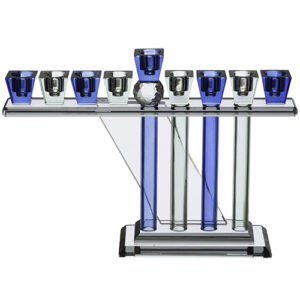 Crystal Menorah 25*18cm- Blue