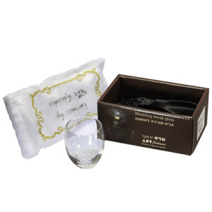 כוס חתן זכוכית מהודרת גוון שקוף 7.5 ס"מ