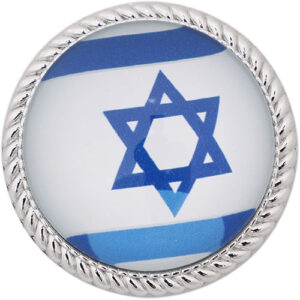 מגנט מתכת עם זכוכית 4 ס"מ "מגן דוד"  דגל ישראל