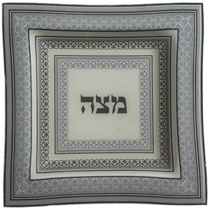 צלחת מצה זכוכית כחול 28 ס"מ