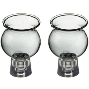 זוג כוסיות לשמן 5.5X3.5 ס"מ בגוון אפור בהיר