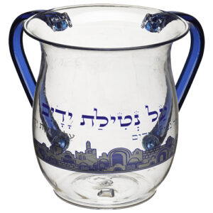 נטלה אקריליק דגם "ירושלים כחול" ידיות כחול 13 ס"מ