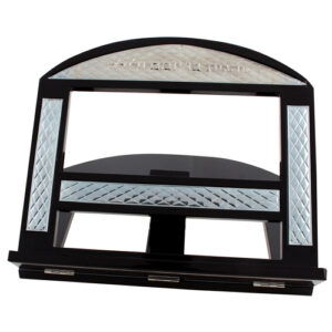 שטנדר מהודר מעץ מהגוני עם פלקטות מוכספות 33X37 ס"מ