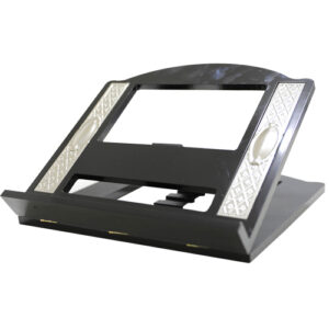 שטנדר מהודר מעץ מהגוני עם שני פלקטות מוכספות "פנינה" 33X36 ס"מ