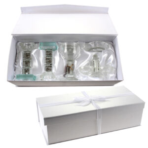 סט מהודר פמוטי קריסטל, מלחייה וגביע קידוש "רימו