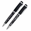 עט שחור מהודר עם כיתוב כסף "סגולה לפרנסה" עם עיצוב מפתח הפרנסה - עברית 13.5 ס"מ