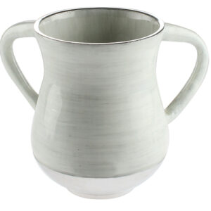 נטלה מאלומיניום מהודרת בגוון לבן ופנינה עם פסים 13 ס"מ