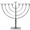 חנוכיית מתכת עם ראשי קריסטל 76 ס"מ