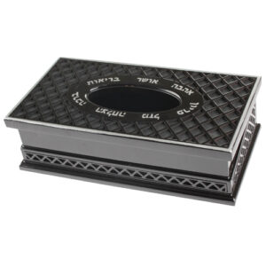 מתקן טישו עץ מהגוני עם חיתוך לייזר 25*13 ס"מ