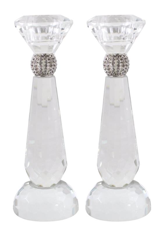 פמוטי קריסטל מהודר "יהלום" 18 ס"מ