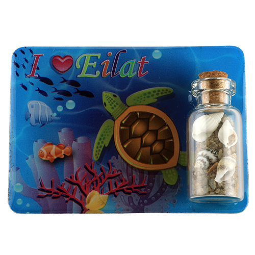 מגנט עם בקבוק  "אילת" 5x7 ס"מ