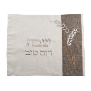 כיסוי חלה פשתן עם אפליקציה 42*52 ס"מ