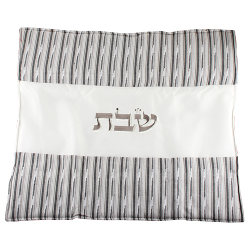 כיסוי פלטה פשתן עם רקמה כסף 70X80 ס"מ