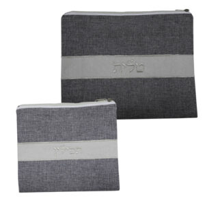 סט טלית תפילין פשתן עם ריקמה 36*29 ס"מ