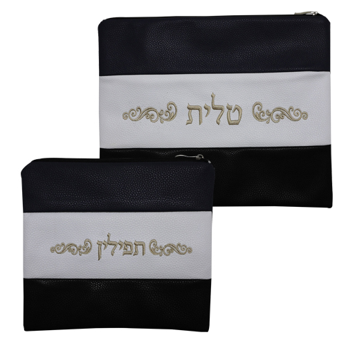 סט טלית תפילין דמוי עור מהודר 30X37 ס"מ