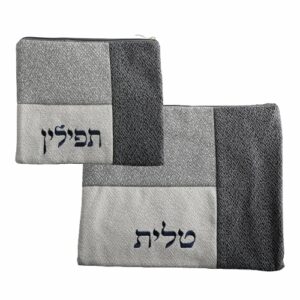 סט טלית תפילין מבד פשתן עם ריקמה 30X37 ס"מ