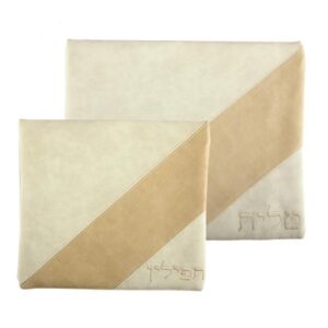 סט טלית תפילין דמוי עור עם ריקמה 36*29 ס"מ