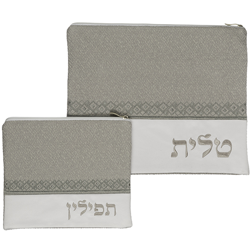 סט טלית תפילין דמוי עור מהודר 36.5x29.5 ס"מ