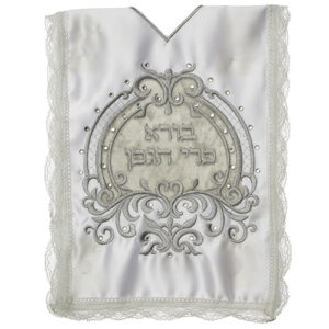 כיסוי מהודר לבקבוק יין מסטן וקטיפה משובץ אבנים 24X16 ס"מ