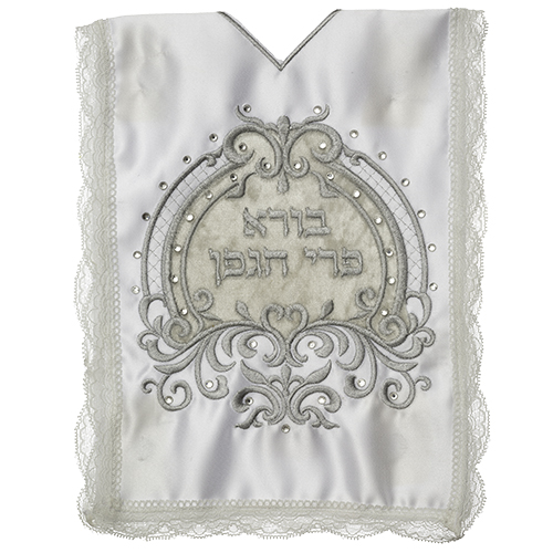 כיסוי מהודר לבקבוק יין מסטן וקטיפה משובץ אבנים 24X16 ס"מ